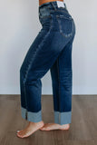 Relaxed-Fit Cuffed Denim Jeans