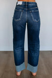 Relaxed-Fit Cuffed Denim Jeans