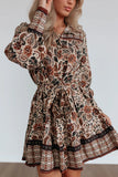 Long-Sleeve Paisley Shirt Dress