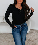 Long-Sleeve Henley Top