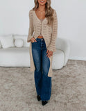 Open-Front Crochet Knit Cardigan