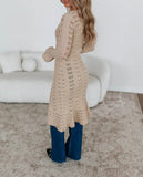 Open-Front Crochet Knit Cardigan
