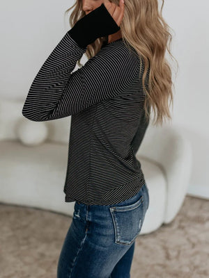 Striped Long-Sleeve Top